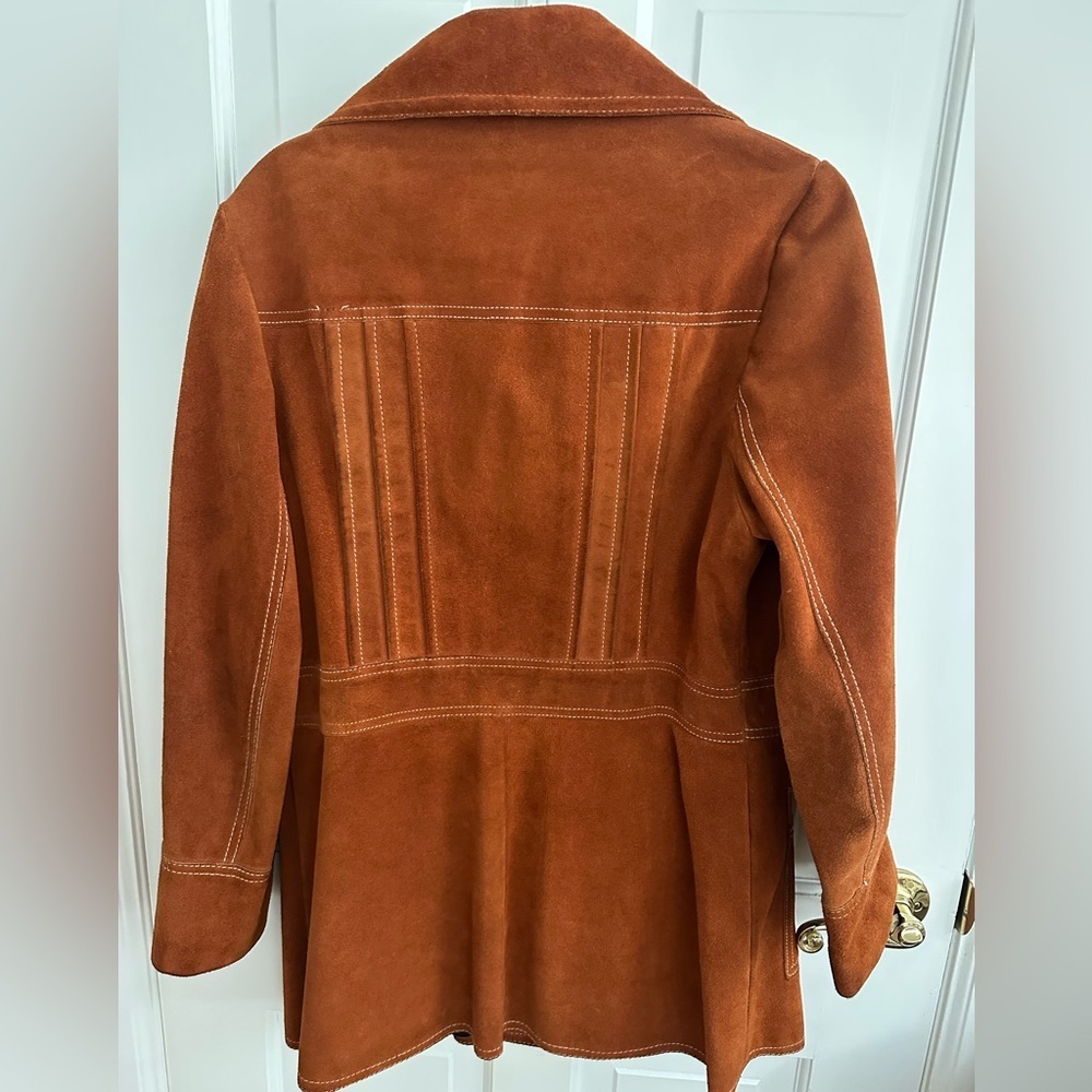 Leathercraft vintage 70’s genuine leather snap button coat - Picture 9 of 11